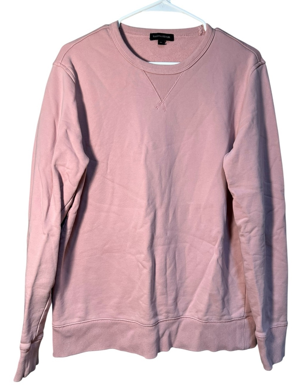Banana Republic Women's Size Medium Crewneck Sweatshirt‎ Light Pink Clean Terry